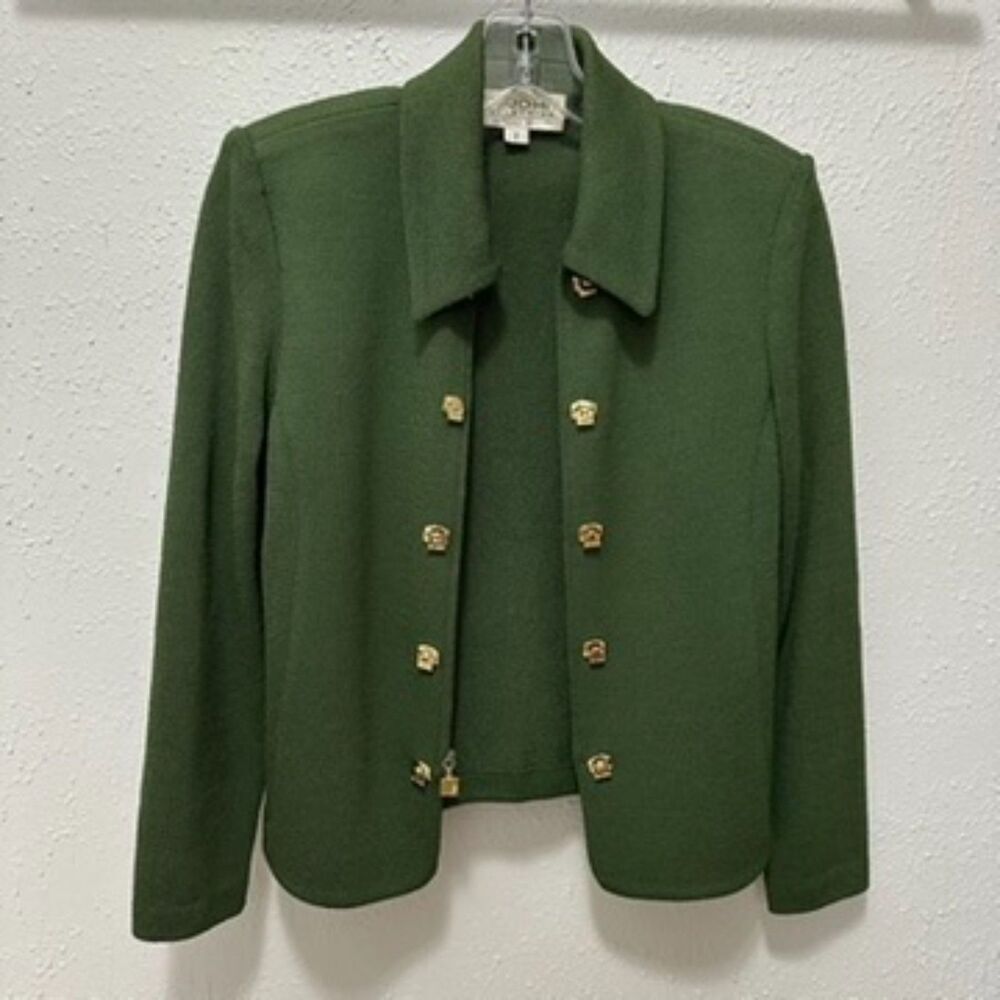 St. John Collection Green Zip Santana Knit Jacket Size 2 - Picture 8 of 15